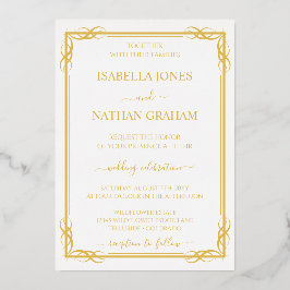 Elegante klassische Hochzeit Folieneinladung