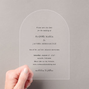 Elegante klassische Hochzeit - Merken Sie sich den Acryleinladungen