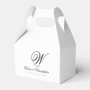 Elegante klassische Hochzeit mit Anfangsbuchstaben Geschenkschachtel