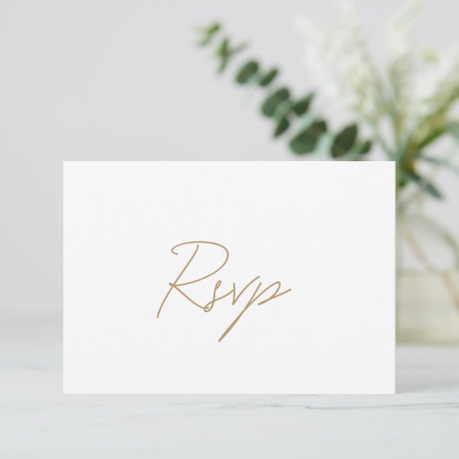 Elegante klassische Hochzeit RSVP Karte (Stehend Vorderseite)