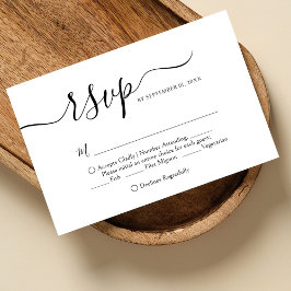 Elegante klassische Hochzeit RSVP Karte