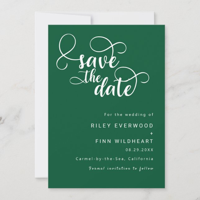 Elegante klassische Hochzeit speichern Sie das Dat Save The Date (Vorderseite)