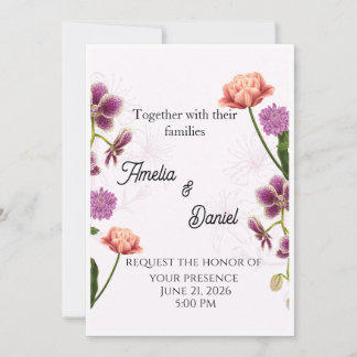 Elegante klassische Hochzeitseinladungsvorlage | L Einladung