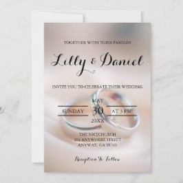 Elegante klassische Hochzeitsringe Einladung