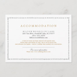 Elegante klassische Hochzeitsunterkünfte Begleitkarte