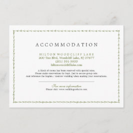 Elegante klassische Hochzeitsunterkünfte Begleitkarte