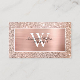 Elegante klassische Imitate Rose Gold Glitzer Meta Visitenkarte