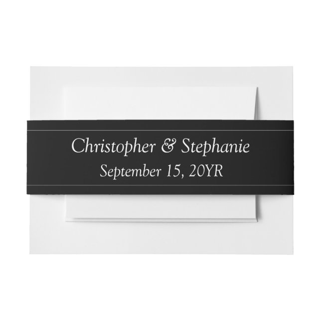 Elegante klassische, individuell anpassbare White  Einladungsbanderole (Vorderseite Beispiel)