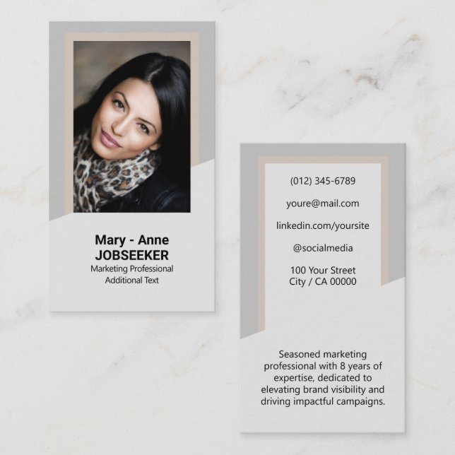 Elegante klassische Jobsuche Minimalistisch Klasse Visitenkarte (Vorne/Hinten)