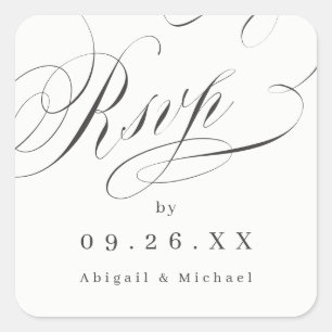 Elegante klassische Kalligraphie-Vintage uAwg-Aufk Quadratischer Aufkleber