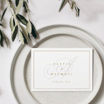 Elegante klassische kalligraphische monogramm Hoch Dankeskarte<br><div class="desc">Moderne klassische Kalligraphie Paar monogramm und Namen Design in Farbe editierbaren Gold weiß,  einfach und elegant,  Great minimalistische Hochzeit Dankeschön Karten für Vintage Hochzeit,  traditionelle Hochzeit,  klassische Hochzeit und andere Veranstaltungen. Sehen Sie sich alle passenden Stücke in der Sammlung an.</div>