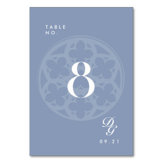 Elegante klassische Kathedrale Himmelblau Tischnum Tischnummer