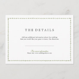 Elegante klassische Klassik Hochzeitskarte Begleitkarte