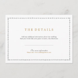 Elegante klassische Klassik Hochzeitskarte Begleitkarte