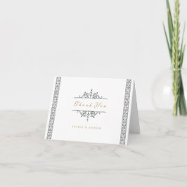 Elegante klassische klassische Hochzeit Dankeschön Dankeskarte