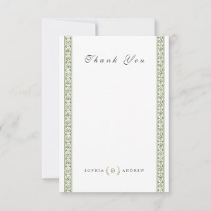 Elegante klassische klassische Hochzeit Dankeschön Dankeskarte