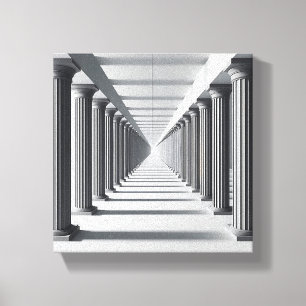 Elegante klassische Kolonnaden-Kunst - Unendliche  Leinwanddruck
