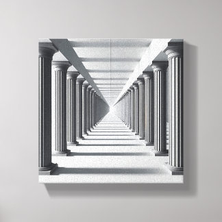 Elegante klassische Kolonnaden-Kunst - Unendliche Leinwanddruck