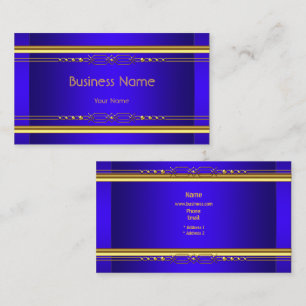 Elegante Klassische Königlich Blau Gelb Gold Firma Visitenkarte