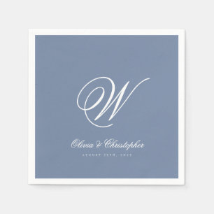 Elegante klassische letzte Namensinitiale Hochzeit Serviette