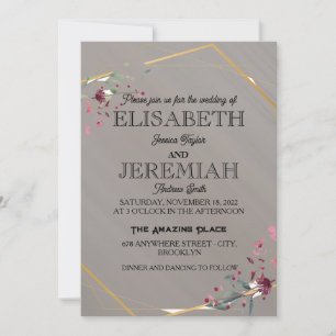 elegante klassische luxuriöse formelle Hochzeit Einladung