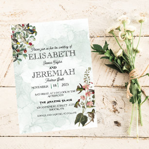 elegante klassische, luxuriöse Hochzeit mit weißem Einladung