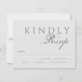 Elegante klassische moderne Typografie Gray Weddin RSVP Karte