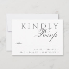 Elegante klassische moderne Typografie White Weddi RSVP Karte