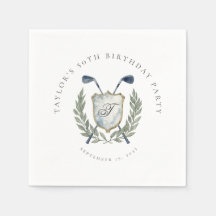 Elegante klassische Monogramm-Golf-Wappen-Geburtst