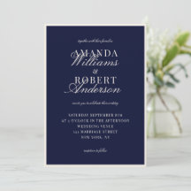 Elegante klassische navyblaue Hochzeit im Stil des