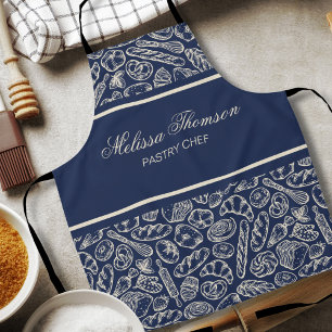 Elegante klassische navyblaue Kuchenkonditorei-Che Schürze