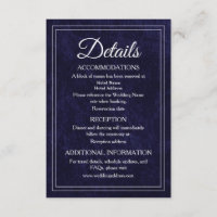 Elegante klassische navyblaue Samt-Hochzeitsdetail