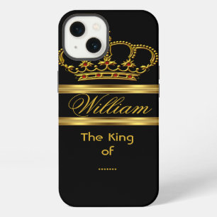Elegante Klassische Royal King Gold Schwarze Krone iPhone Hülle