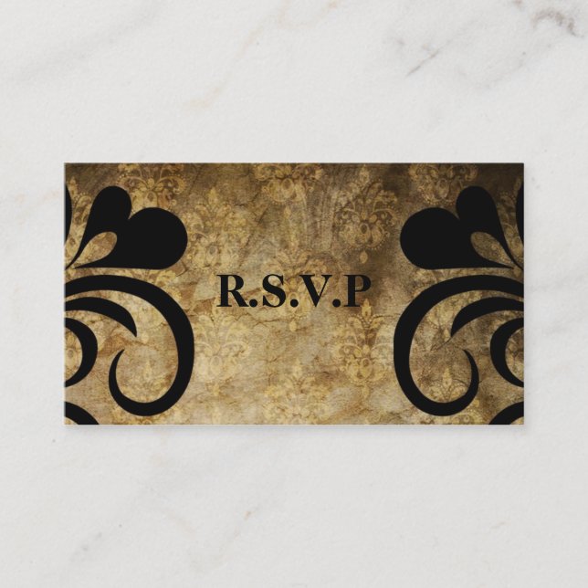 Elegante klassische RSVP-Karte Swirl Begleitkarte (Vorderseite)