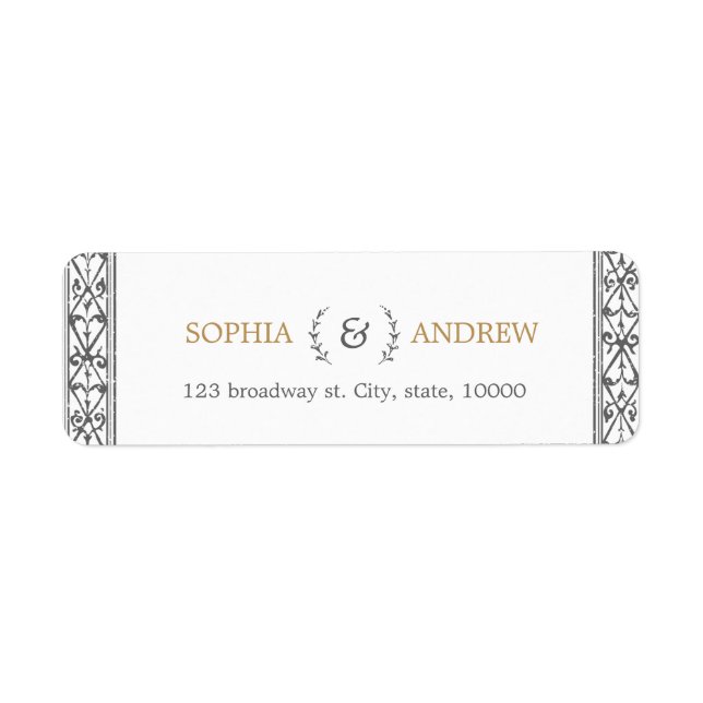 Elegante klassische rustikale Vintage Rücksendeadr (Vorne)