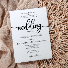 Elegante klassische Schwarz-Weiß-Hochzeit Einladung