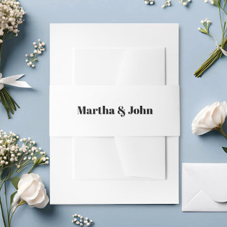 Elegante klassische Schwarz-Weiß-Hochzeit Einladungsbanderole