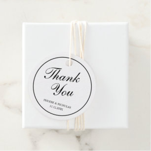 Elegante klassische Schwarz-Weiß-Hochzeit Vielen D Geschenkanhänger