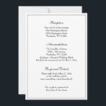 Elegante klassische Schwarz-Weiß-Hochzeitsempfehlu Einladung<br><div class="desc">Personalisieren Sie unsere elegante Schwarz-Weiß-Hochzeitsempfehlung,  UAWG und Details Gehäuse Karte. Alle Texte und Schriftart können geändert werden. Die Koordination von Einladungen,  Save the Date,  Gastgeschenke Hochzeiten und so weiter,  sind auch in unserem Hochzeitssuite im Shower of Rose Shoppe.</div>