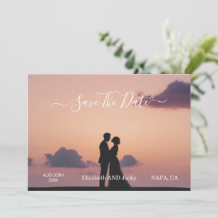 Elegante klassische Schwarz-Weiß-Kalligrafie-Hochz Save The Date