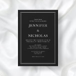 Elegante klassische Schwarze Hochzeit Einladung<br><div class="desc">Elegante klassische Schwarze Hochzeit Einladung.</div>