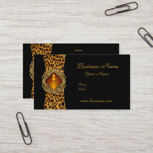 Elegante klassische schwarze Leopard-Tier-Schmuck Visitenkarte