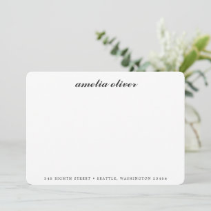 Elegante klassische schwarze Schrift Name Adresse  Mitteilungskarte
