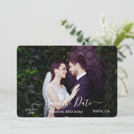 Elegante klassische schwarze und weiße Kalligrafie Save The Date