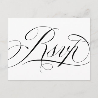 Elegante klassische Script-Hochzeit RSVP Postcard Postkarte