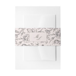 Elegante klassische Script-Monogram-Floral Wedding Einladungsbanderole