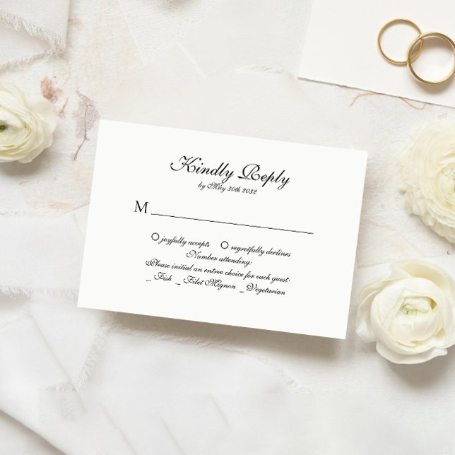 Elegante klassische Script Monogram Wedding Rsvp Karte (Von Creator hochgeladen)