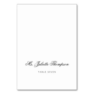 Elegante, klassische Script Vintage Hochzeit Platz Tischnummer
