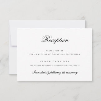 Elegante, klassische Script Wedding Reception Card Einladung