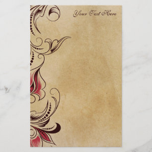 Elegante Klassische Vintage Blumenstationäre Briefpapier